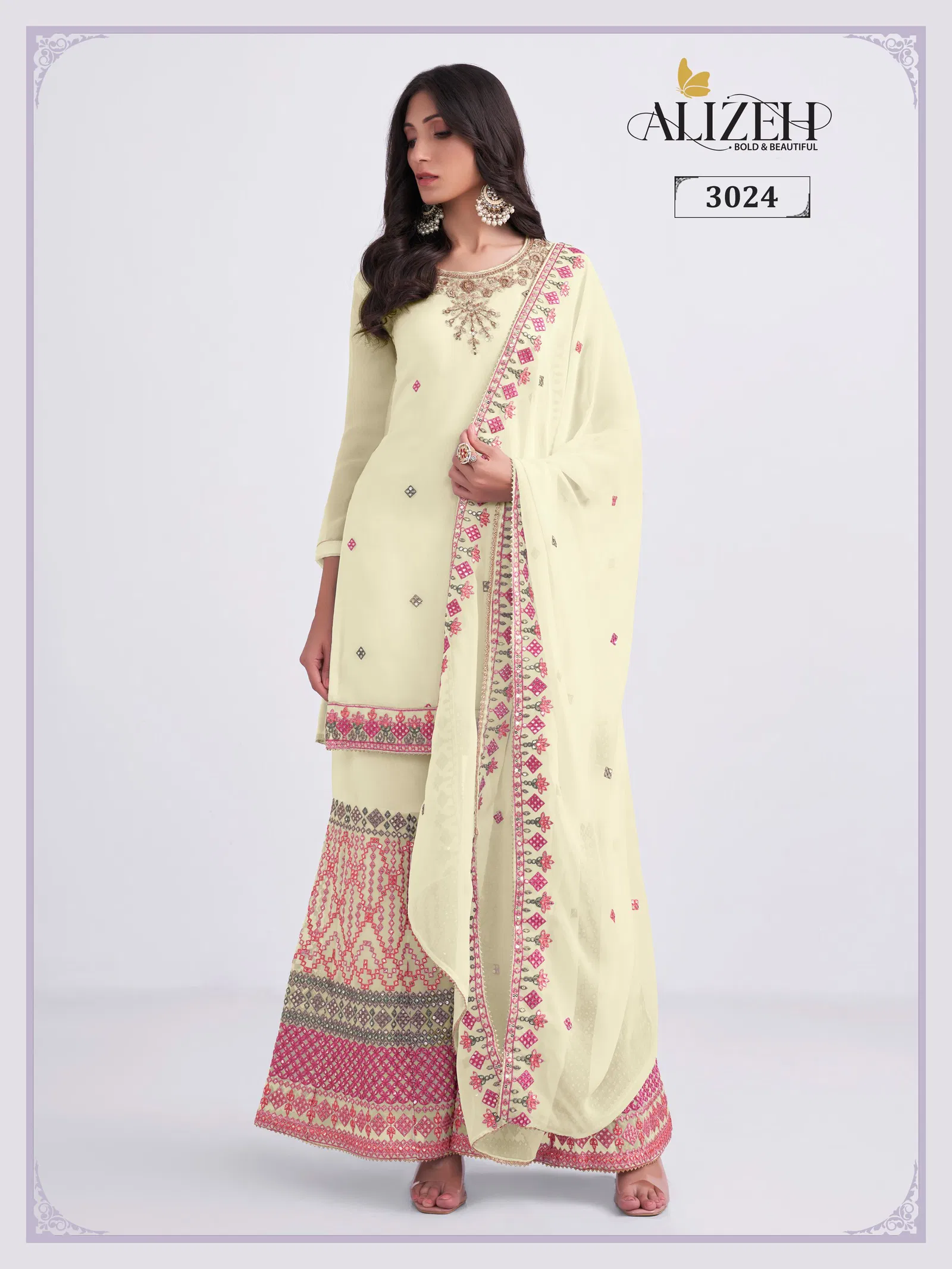 Almora Vol 6 by Alizeh Georgette Sharara Salwar Kameez